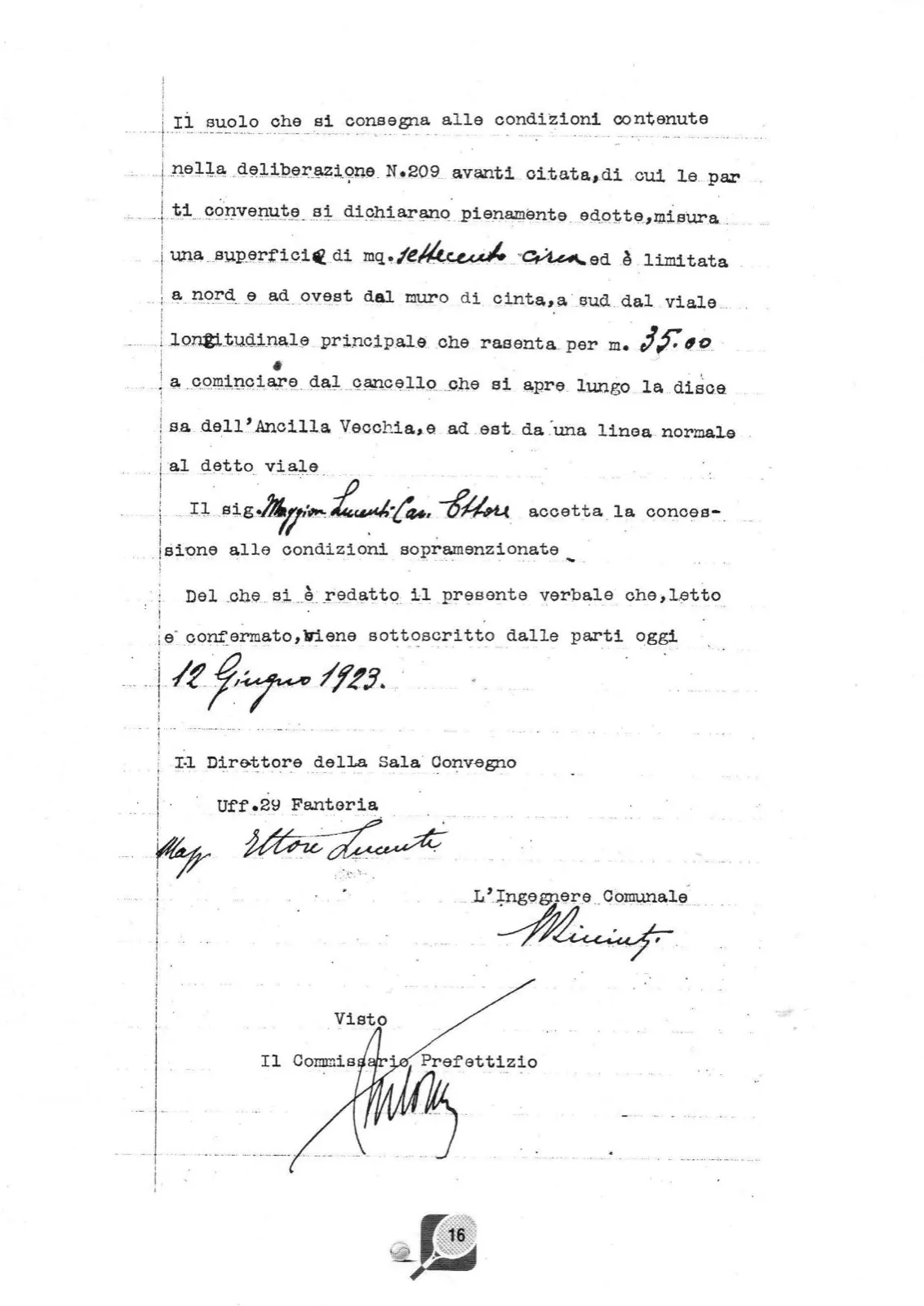 Verbale di concessione — pag. 2 con firme